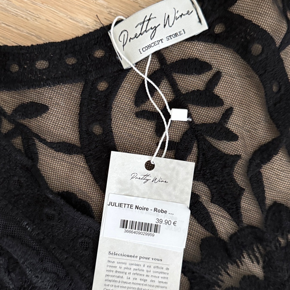 Pretty Wine Black Lace Dress - Picture 3 of 4